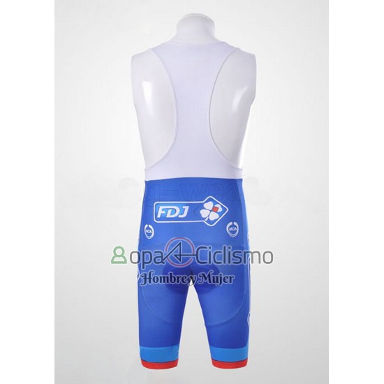 Fdj Ropa Ciclismo Culotte Corto 2010 Mangas Cortas Blanco y Azur